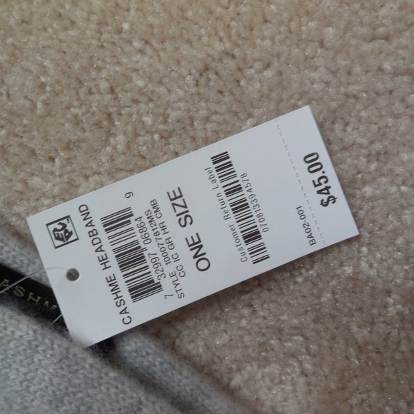 Women's Charter Club Cashmere Headband 100% Cashmere Bow Design O/S Light Gray - Picture 7 of 9